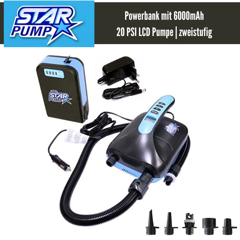 Star Pump 8 | 20 PSI DUAL SUP Pumpe + Star Pump X POWER AKKU - SUP GARAGE