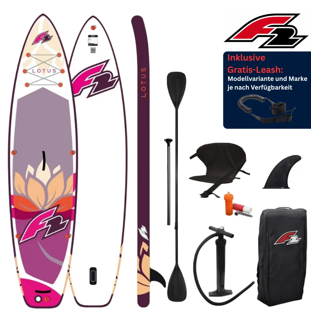 F2-lotus-pink-10-8-sup-set-stand-up-paddle-inkl-kajaksitz F2 Lotus 10'6″ Allround SUP – 323x84x15 cm | lila | 2026 – Bild 1