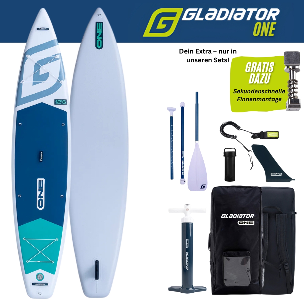GLADIATOR ONE 12.6 SUP Board '26 WHITE Gladiator One 12.6T SUP (380x81x15cm) | Touring | 2026 – Bild 1