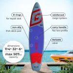 Gladiator One 11.4 Cruiser SUP Board Set 2026 (345x81x15cm) | grey – Bild 5