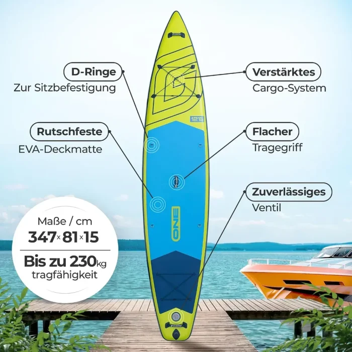 Gladiator One 11.4 Cruiser SUP Board Set 2026 (345x81x15cm) | lime – Bild 3