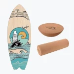 F2 Set Balance Board Surfer 87x32cm + Halbkugel und Korkrolle