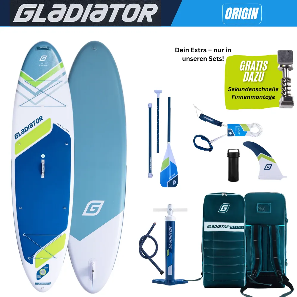 gladiator-origin-10_8-allround-sup-board-aufblasbares-stand-up-paddle-board Gladiator SUP Origin 10.8 Allround 2026 (328x86x15cm) – Bild 1