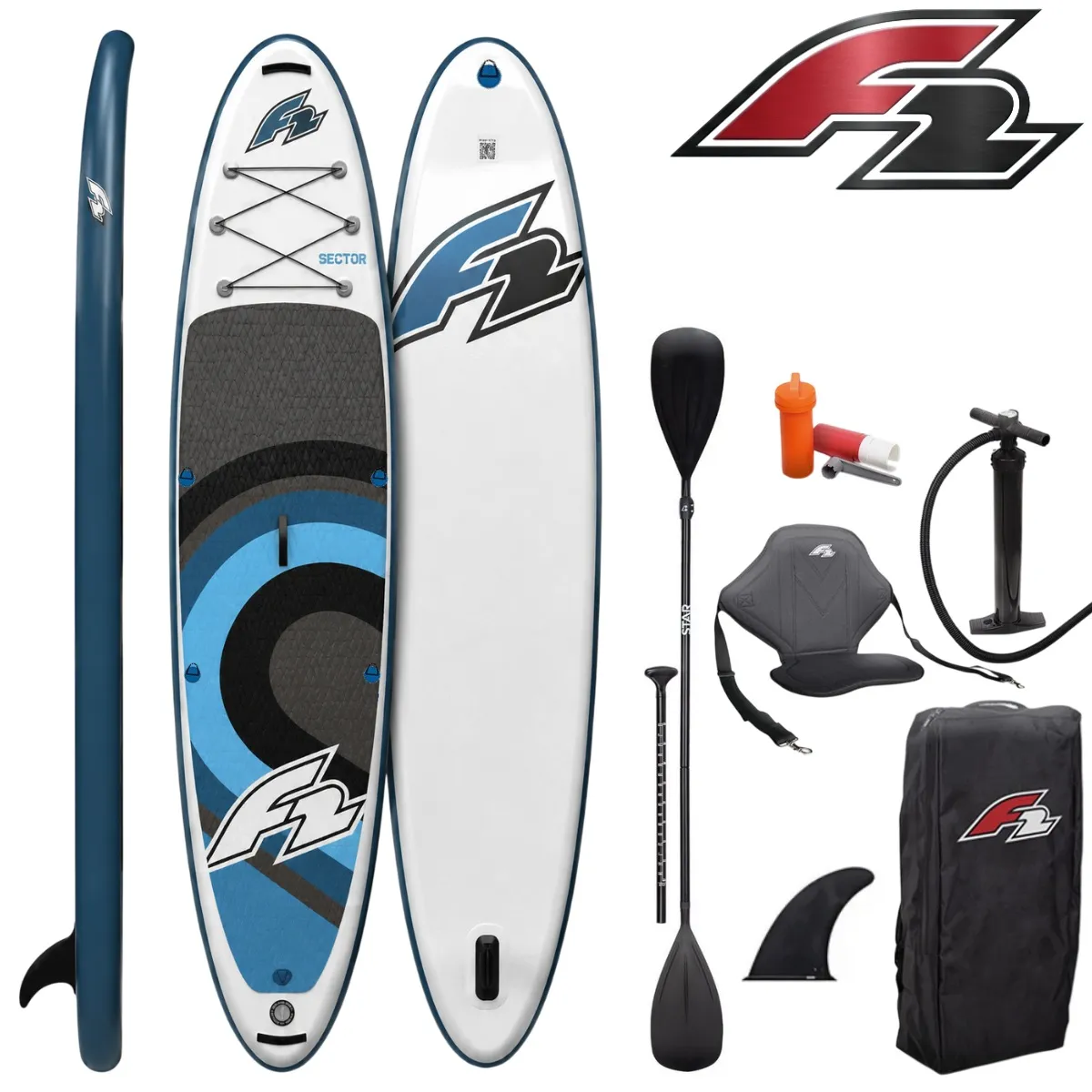 f2-sector-11_5-sup-board-cruiser-allround F2 Sector 11'5" 2026 Cruiser SUP – 350x85x15 cm | inkl. Kajakzubehör – Bild 1