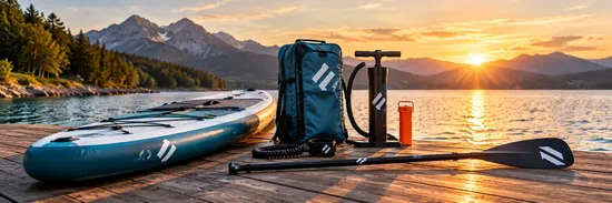 SUP Board Set mit Paddel und Pumpe am Bergsee